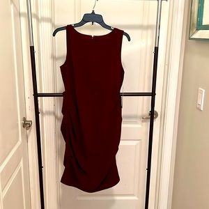 Wine color bodycon dress